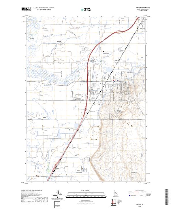 US Topo 7.5-minute map for Rexburg ID