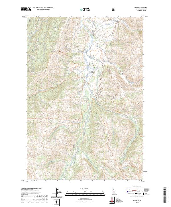 US Topo 7.5-minute map for Rice Peak ID