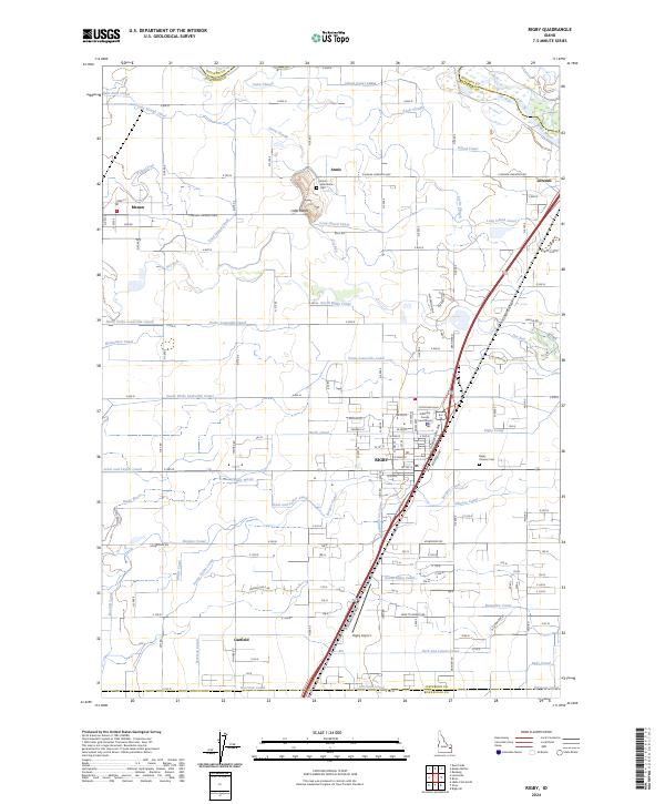 US Topo 7.5-minute map for Rigby ID – American Map Store