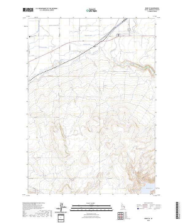 US Topo 7.5-minute map for Rigby SE ID – American Map Store