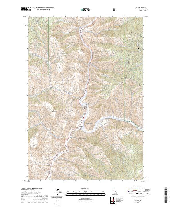 US Topo 7.5-minute map for Riggins ID