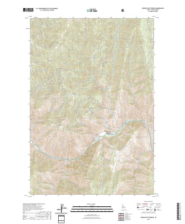 US Topo 7.5-minute map for Riggins Hot Springs ID