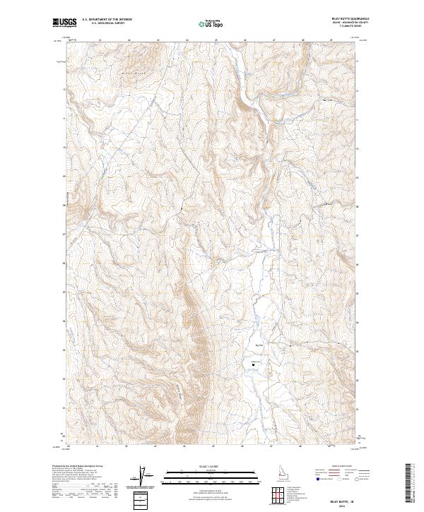 US Topo 7.5-minute map for Riley Butte ID