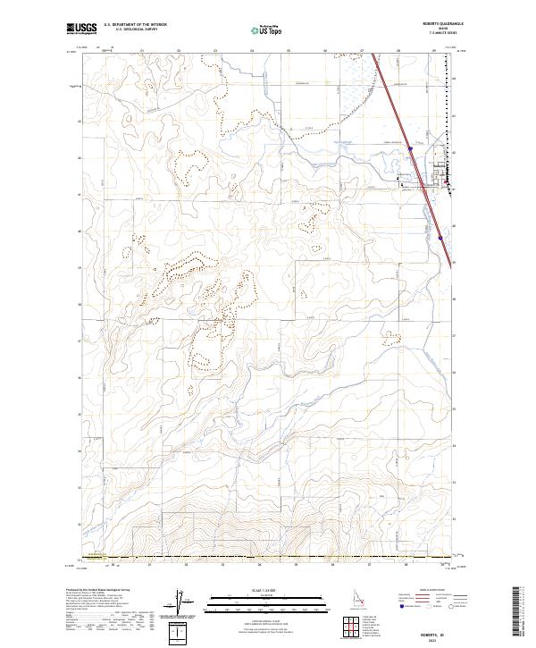 US Topo 7.5-minute map for Roberts ID