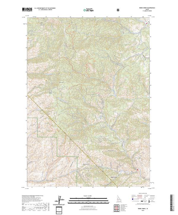 US Topo 7.5-minute map for Robie Creek ID