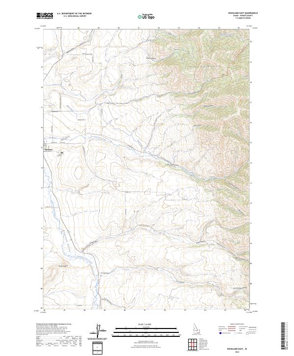 US Topo 7.5-minute map for Rockland East ID