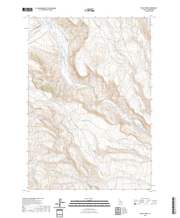 US Topo 7.5-minute map for Rocky Creek ID