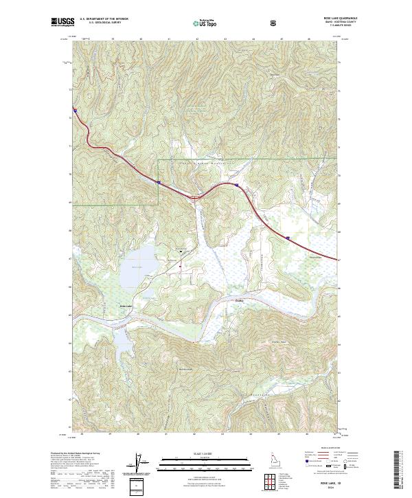 US Topo 7.5-minute map for Rose Lake ID