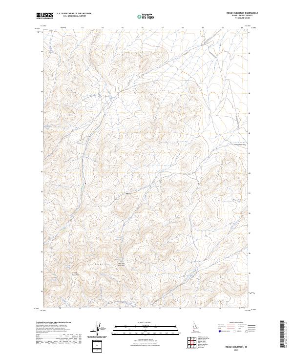 US Topo 7.5-minute map for Rough Mountain ID