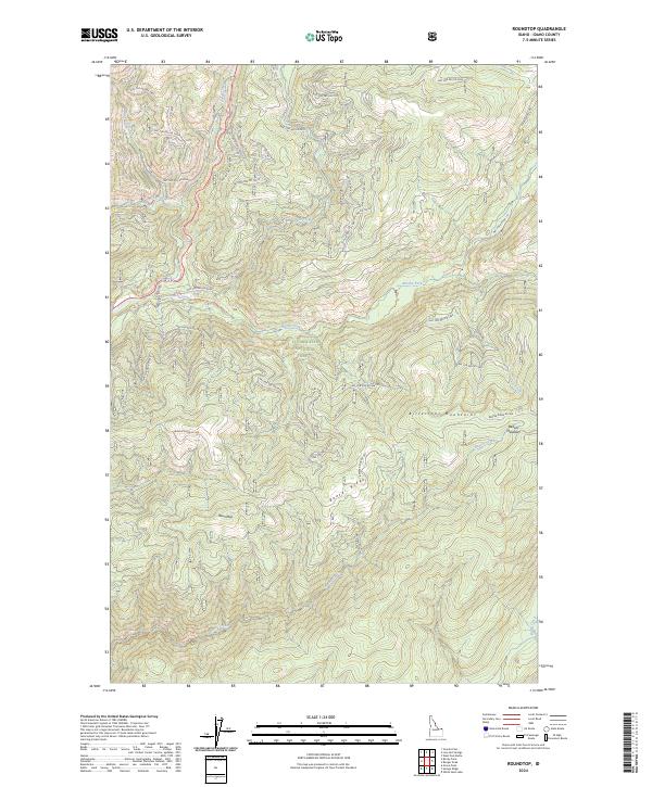 US Topo 7.5-minute map for Roundtop ID