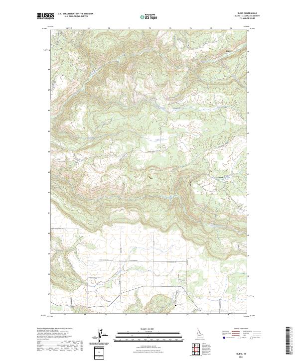 US Topo 7.5-minute map for Rudo ID