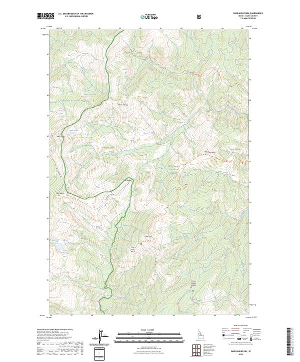 US Topo 7.5-minute map for Sabe Mountain ID