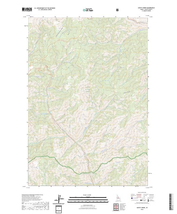 US Topo 7.5-minute map for Safety Creek ID