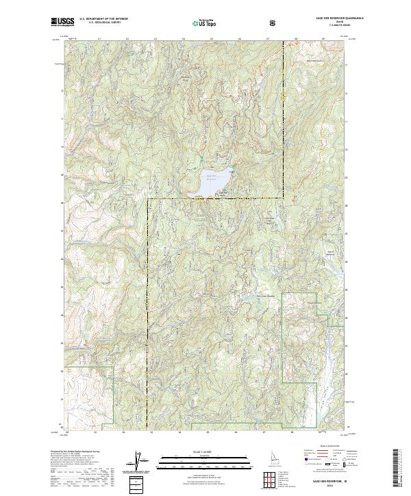 US Topo 7.5-minute map for Sage Hen Reservoir ID