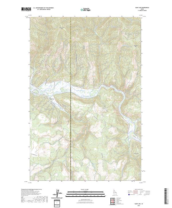 US Topo 7.5-minute map for Saint Joe ID