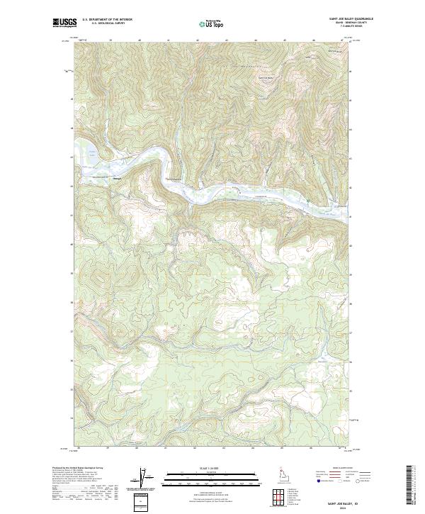 US Topo 7.5-minute map for Saint Joe Baldy ID