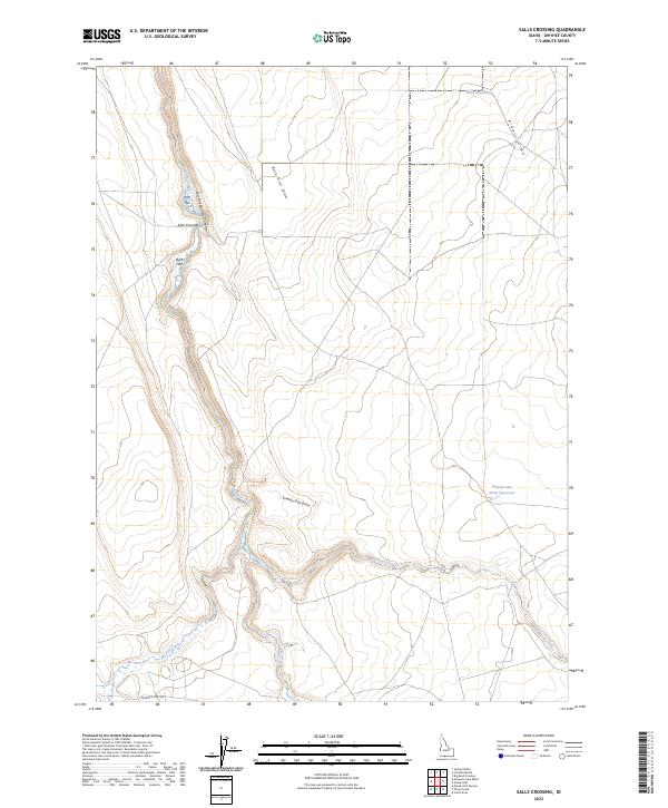 US Topo 7.5-minute map for Salls Crossing ID