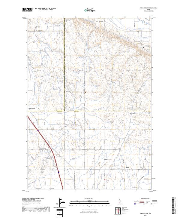 US Topo 7.5-minute map for Sand Hollow ID