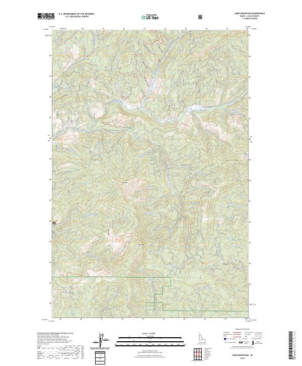 US Topo 7.5-minute map for Sand Mountain ID