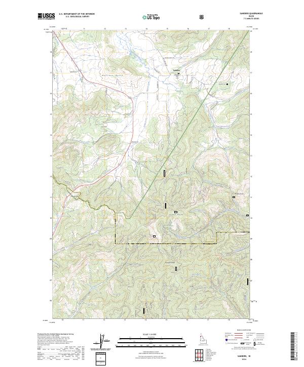 US Topo 7.5-minute map for Sanders ID