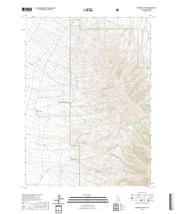 US Topo 7.5-minute map for Sandrock Canyon ID