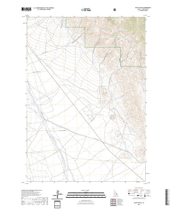 US Topo 7.5-minute map for Scott Butte ID