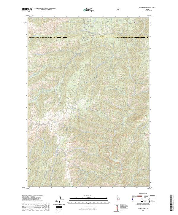 US Topo 7.5-minute map for Scott Creek ID