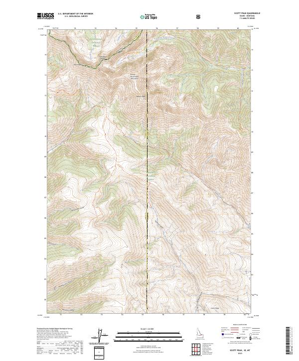 US Topo 7.5-minute map for Scott Peak IDMT