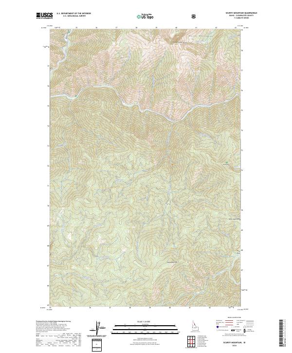 US Topo 7.5-minute map for Scurvy Mountain ID