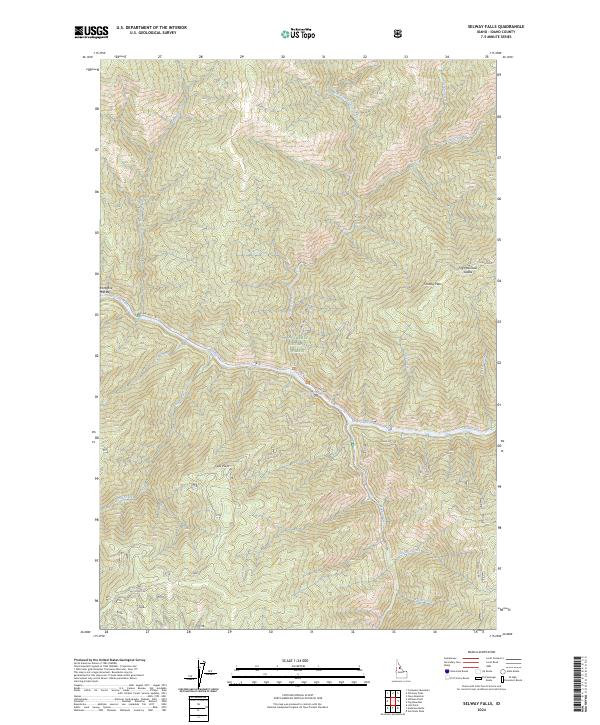 US Topo 7.5-minute map for Selway Falls ID