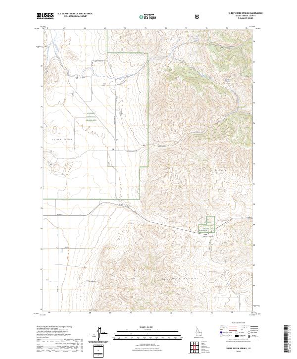 US Topo 7.5-minute map for Sheep Creek Spring ID