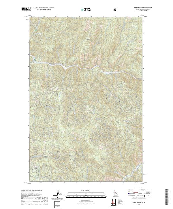 US Topo 7.5-minute map for Sheep Mountain ID