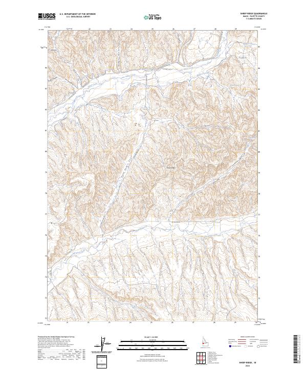 US Topo 7.5-minute map for Sheep Ridge ID