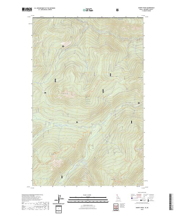 US Topo 7.5-minute map for Shorty Peak IDBC