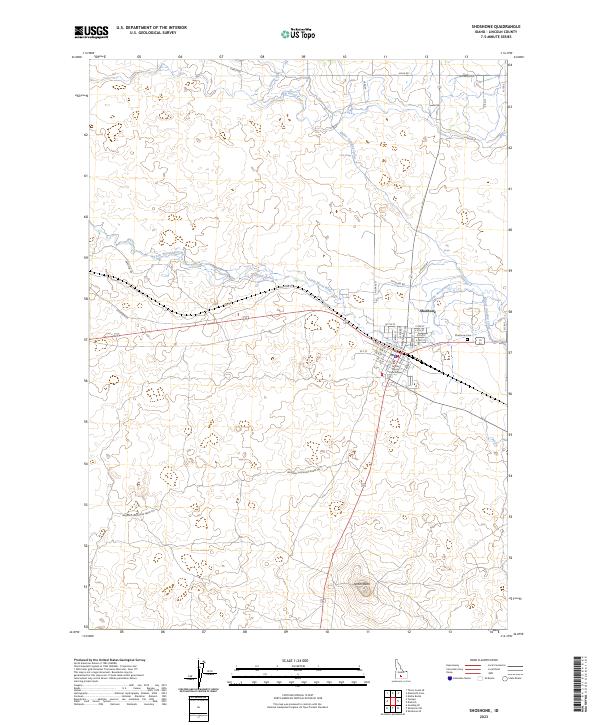 US Topo 7.5-minute map for Shoshone ID