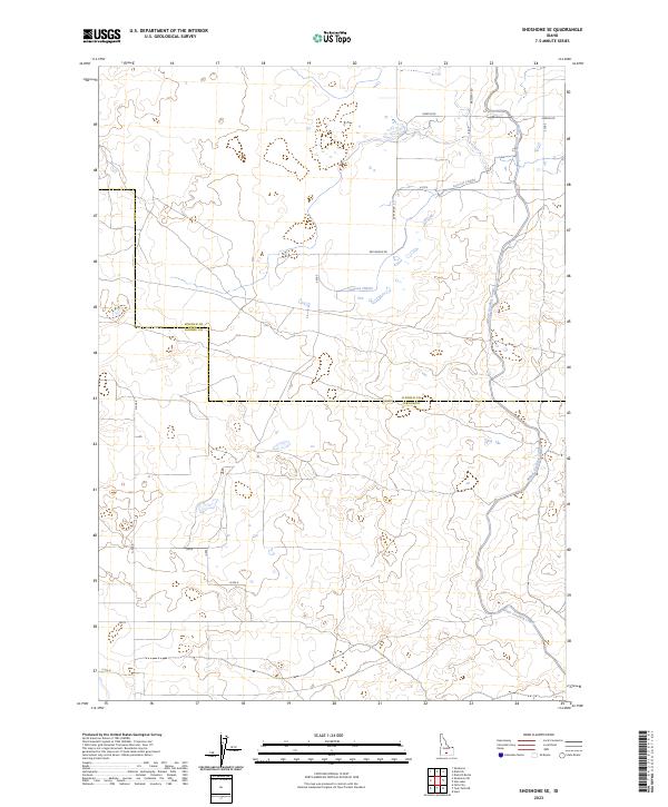 US Topo 7.5-minute map for Shoshone SE ID