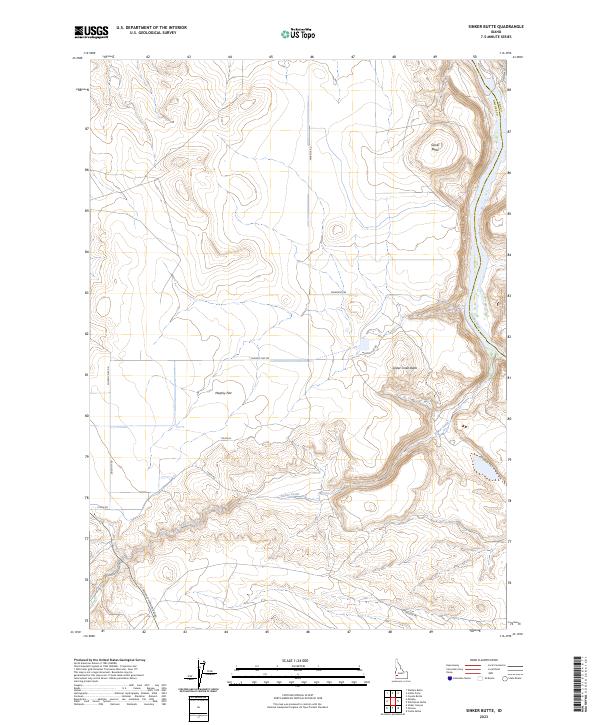 US Topo 7.5-minute map for Sinker Butte ID