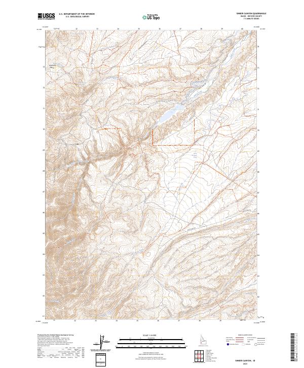 US Topo 7.5-minute map for Sinker Canyon ID