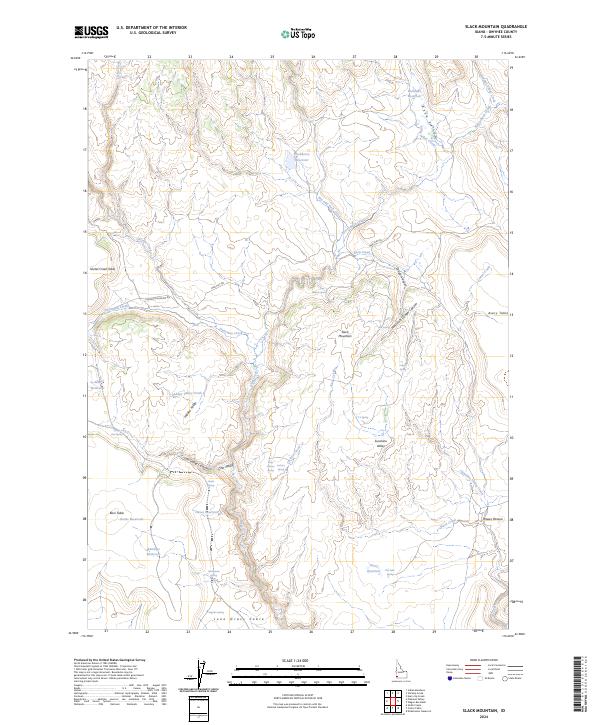 US Topo 7.5-minute map for Slack Mountain ID