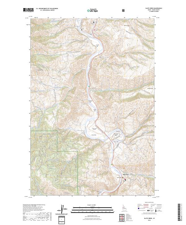 US Topo 7.5-minute map for Slate Creek ID