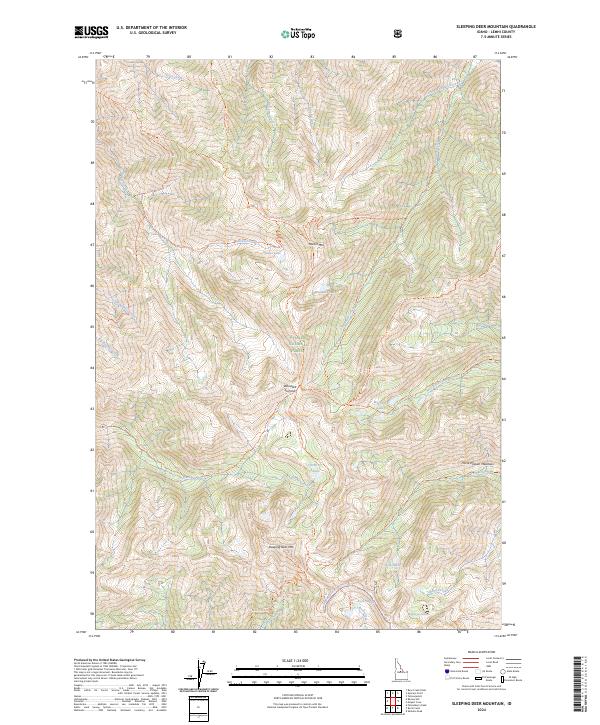 US Topo 7.5-minute map for Sleeping Deer Mountain ID