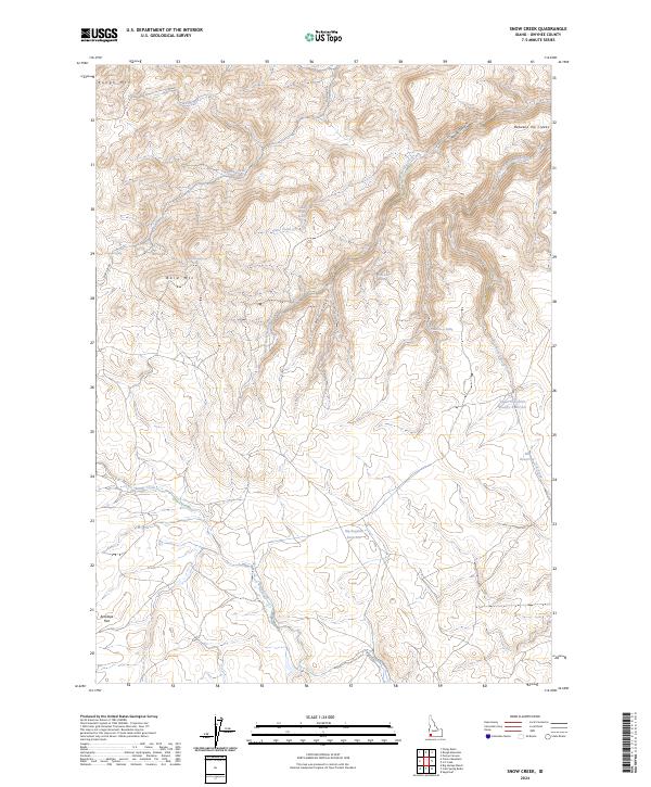 US Topo 7.5-minute map for Snow Creek ID