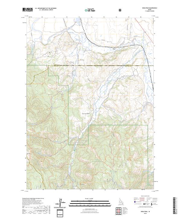 US Topo 7.5-minute map for Soda Peak ID