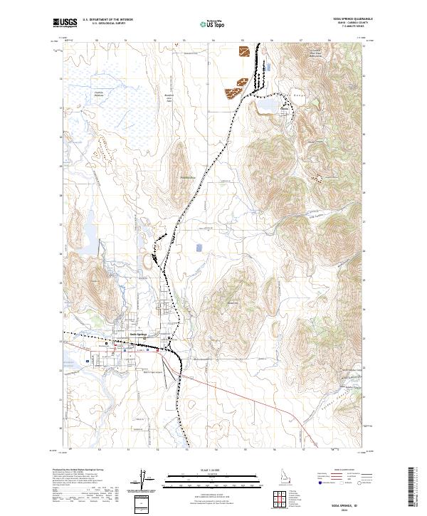 US Topo 7.5-minute map for Soda Springs ID