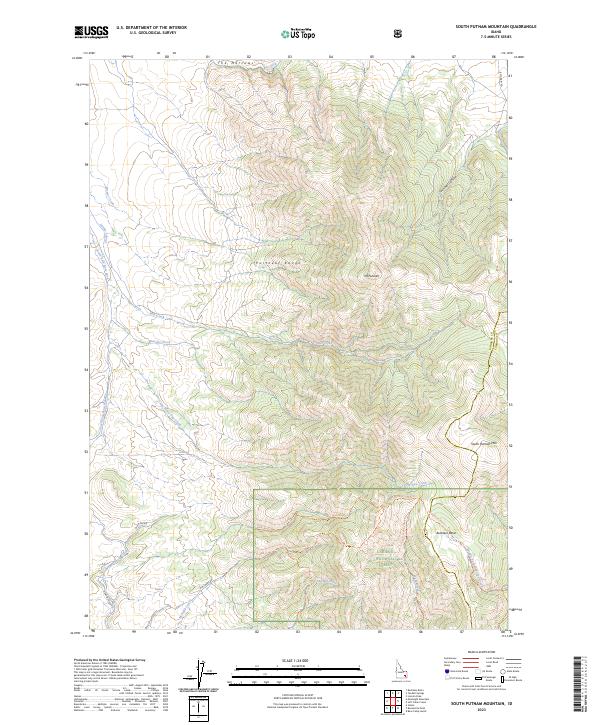 US Topo 7.5-minute map for South Putnam Mountain ID