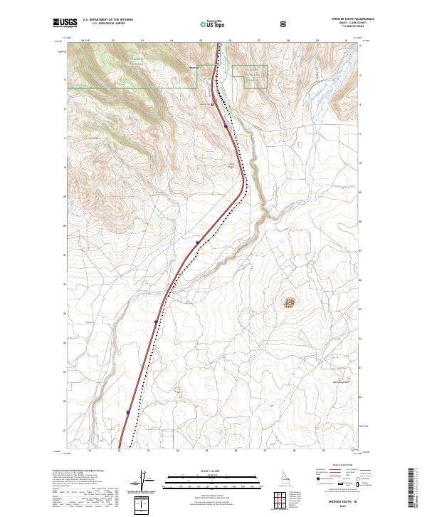 US Topo 7.5-minute map for Spencer South ID