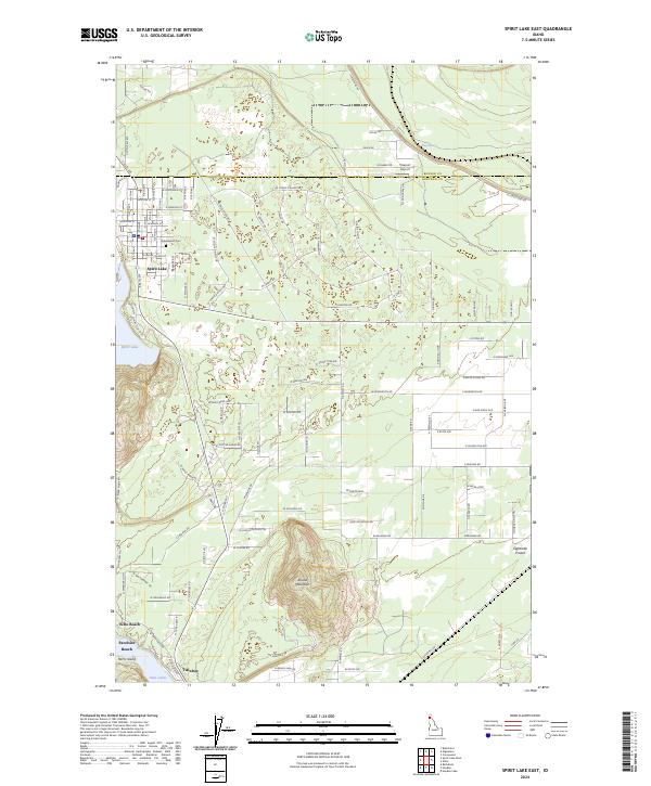 US Topo 7.5-minute map for Spirit Lake East ID