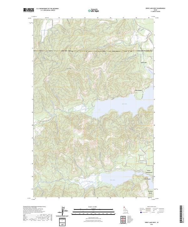 US Topo 7.5-minute map for Spirit Lake West ID