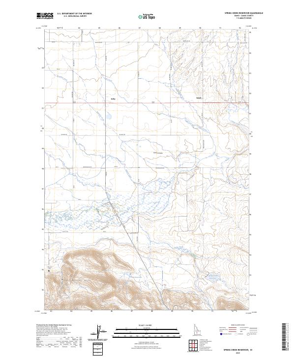 US Topo 7.5-minute map for Spring Creek Reservoir ID