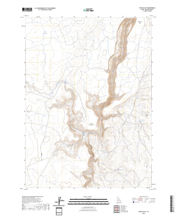 US Topo 7.5-minute map for Star Valley ID